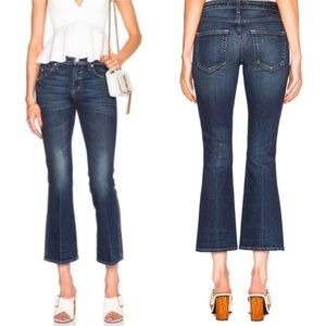 AMO Jane True Blue Flared Jeans Cropped Blue Size 25